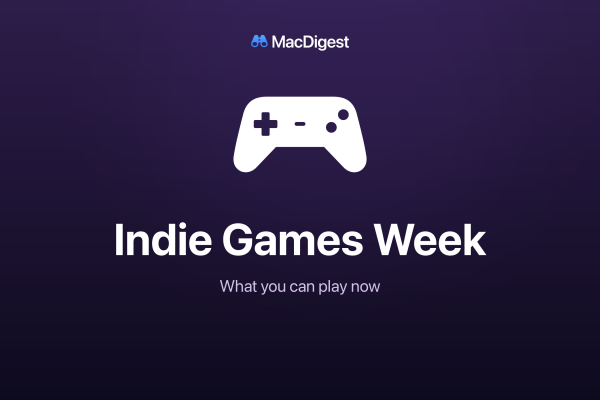 MacDigest cover with a white game controller on a dark purple gradient, reading “Indie Games Week” and “What you can play now.”